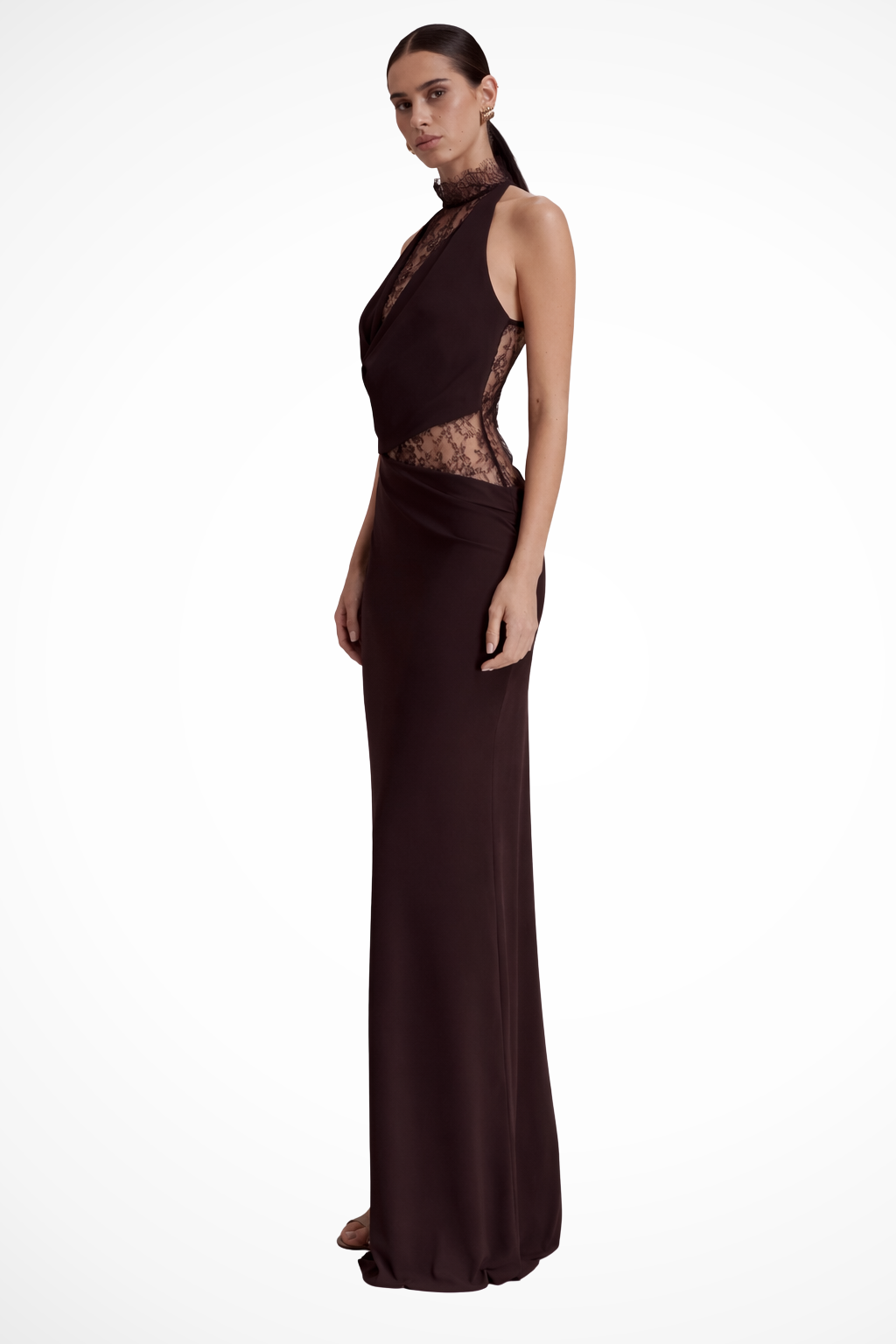 Vesper | Robe Longue Sans Manches Dos Nu à Empiècement Dentelle