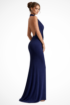 Ottilie | Robe Longue Dos Nu Drapée en Satin