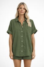 Phoebe | Chemise Femme Oversize à Manches Courtes