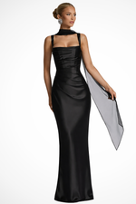 Vivienne, Robe longue en satin