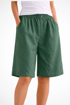 Solenne | Short d'été décontracté avec taille élastique pour femme - Gris