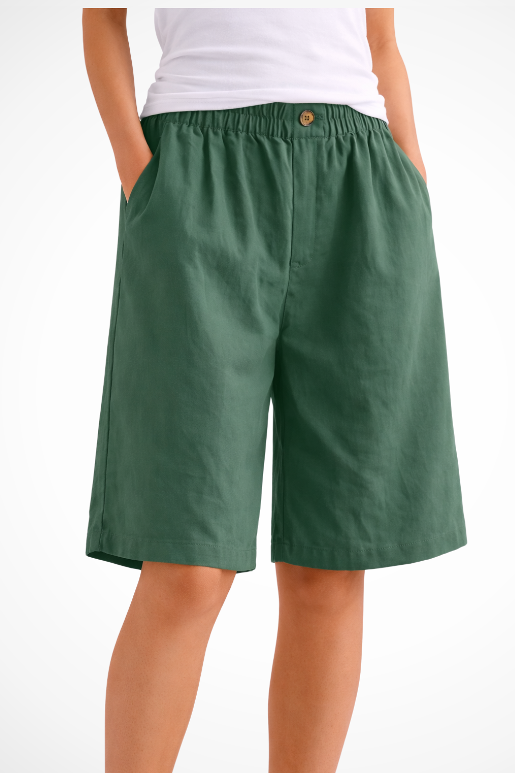 Solenne | Short d'été décontracté avec taille élastique pour femme - Gris
