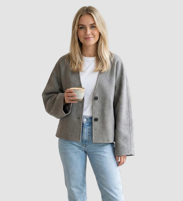 LOUANE - gilet court en maille col V pour femme