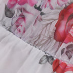 Lila | Robe Courte Bohème en Mousseline à Fleurs et Épaules Dénudées