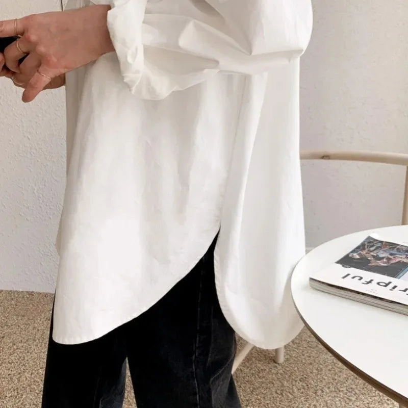 Selvyn | Chemisier Surdimensionné Femme Boutonné Manches Longues