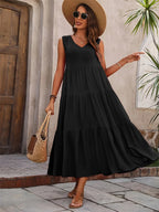 Florence | Robe Longue d'Été à Volants Sans Manches