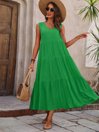 Florence | Robe Longue d'Été à Volants Sans Manches