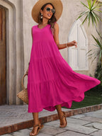 Florence | Robe Longue d'Été à Volants Sans Manches
