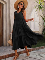 Florence | Robe Longue d'Été à Volants Sans Manches