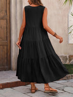 Florence | Robe Longue d'Été à Volants Sans Manches