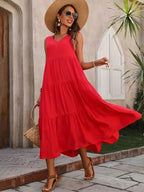 Florence | Robe Longue d'Été à Volants Sans Manches
