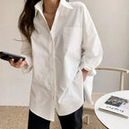 Selvyn | Chemisier Surdimensionné Femme Boutonné Manches Longues