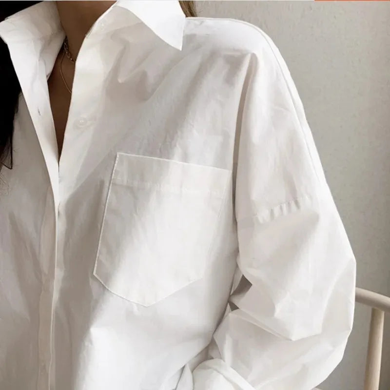 Selvyn | Chemisier Surdimensionné Femme Boutonné Manches Longues