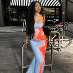 Aurea | Robe Longue de Plage Bustier Imprimée