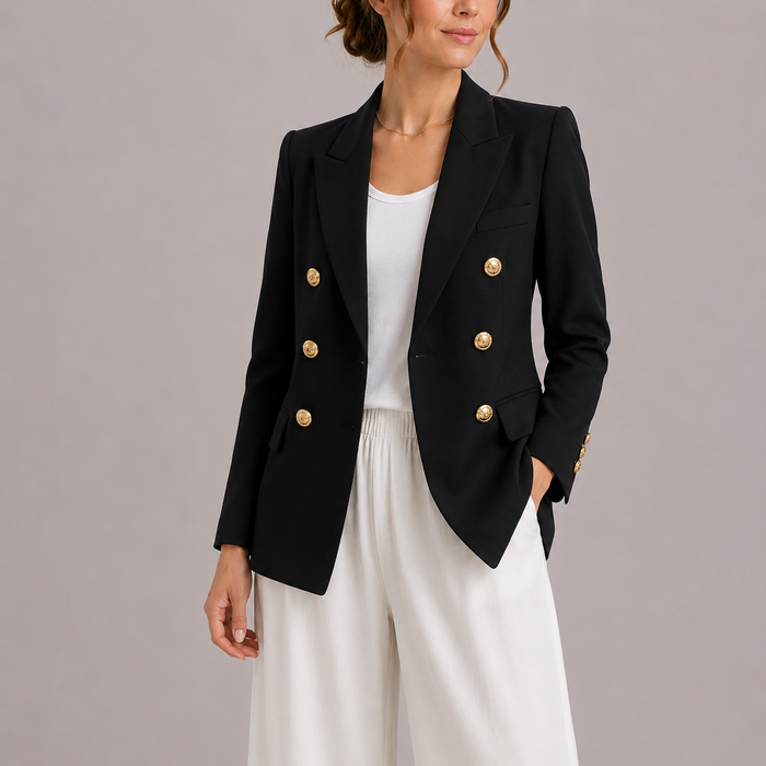 AMÉLIE - blazer croisé boutons dorés pour femme