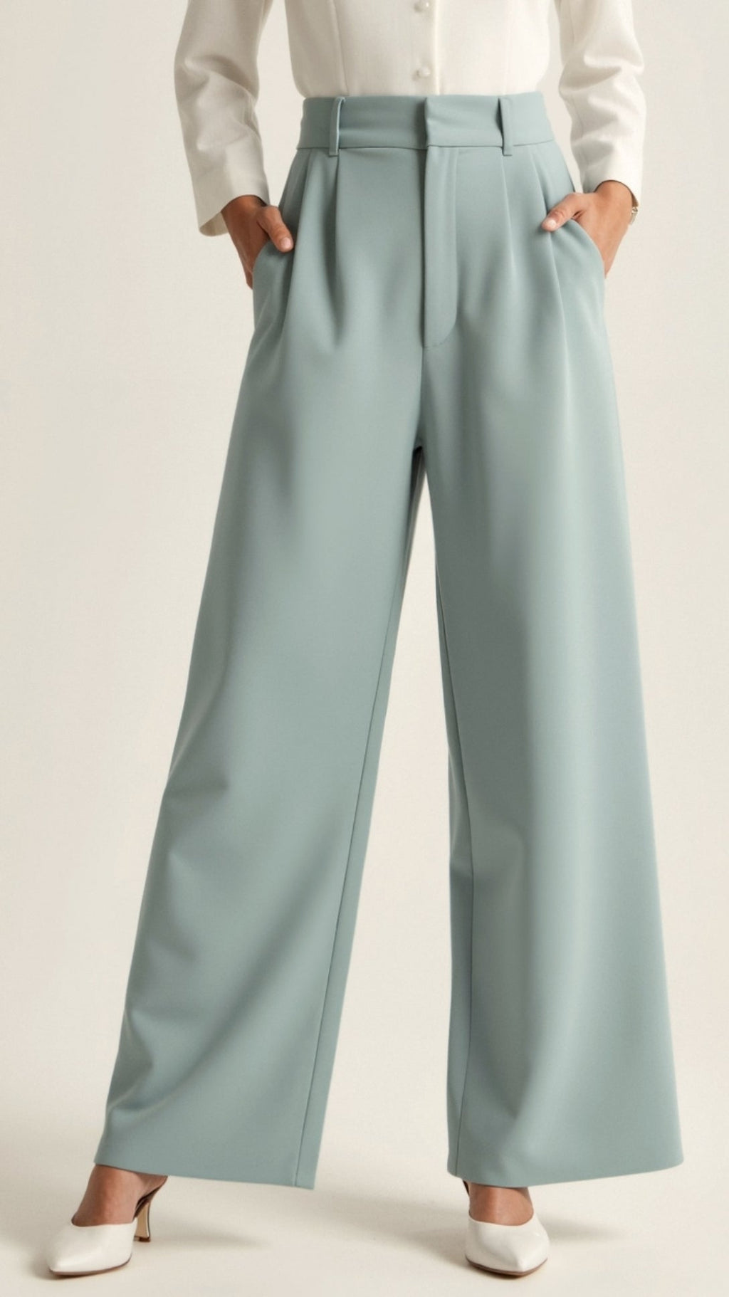 Zanira | Pantalon ample taille haute pour femme - Rose