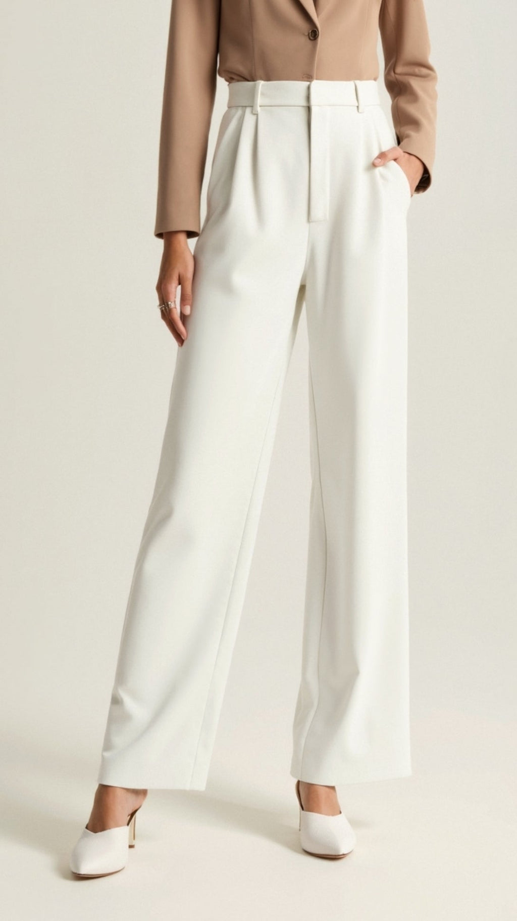 Zanira | Pantalon ample taille haute pour femme - Bleu Clair