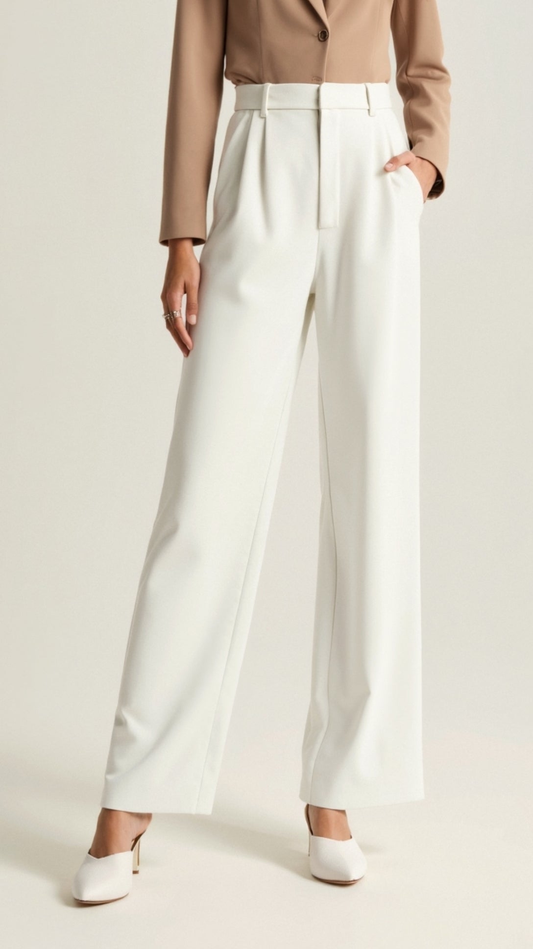 Zanira | Pantalon ample taille haute pour femme - Bleu Clair