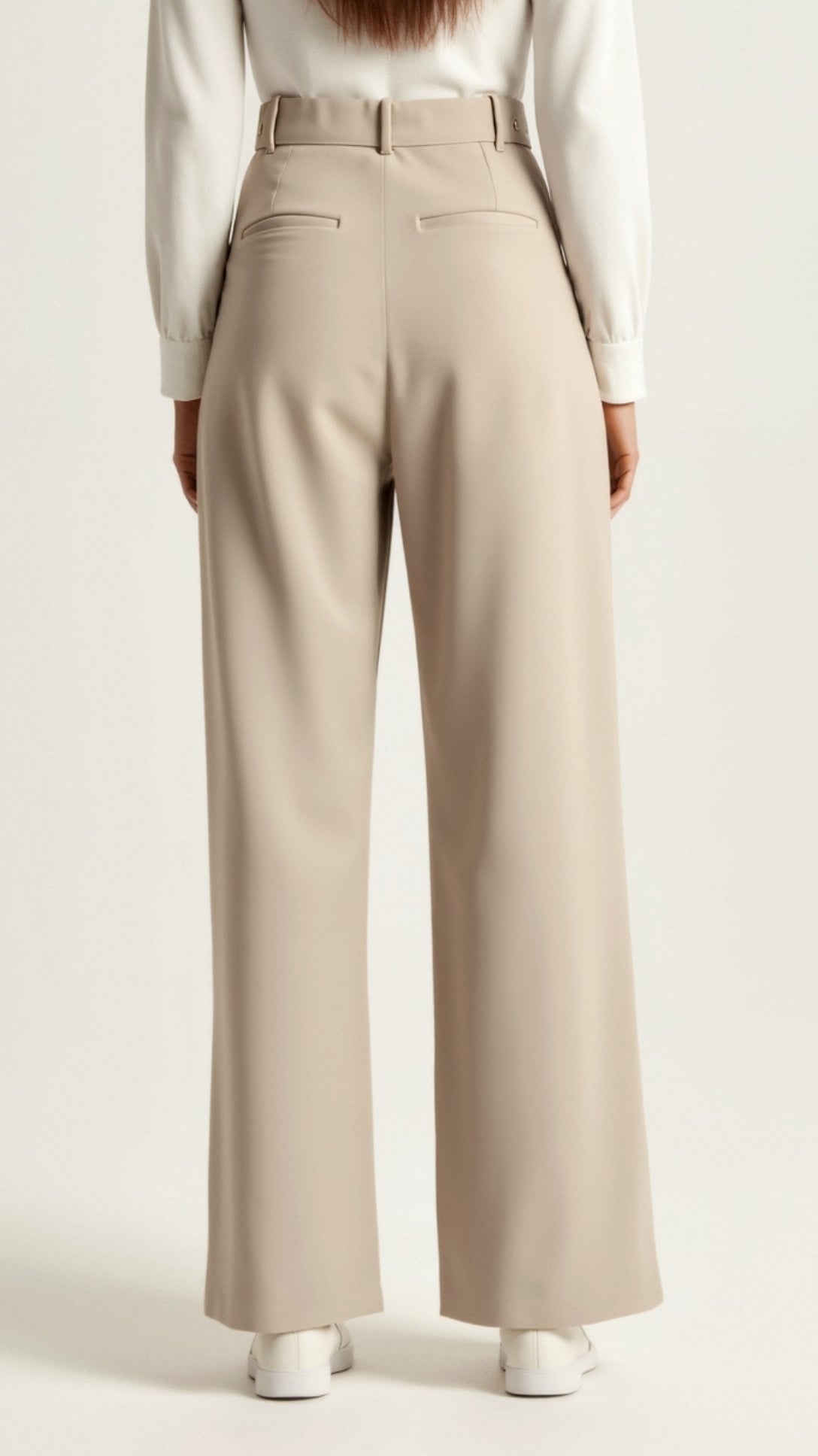 Zanira | Pantalon ample taille haute pour femme - Beige