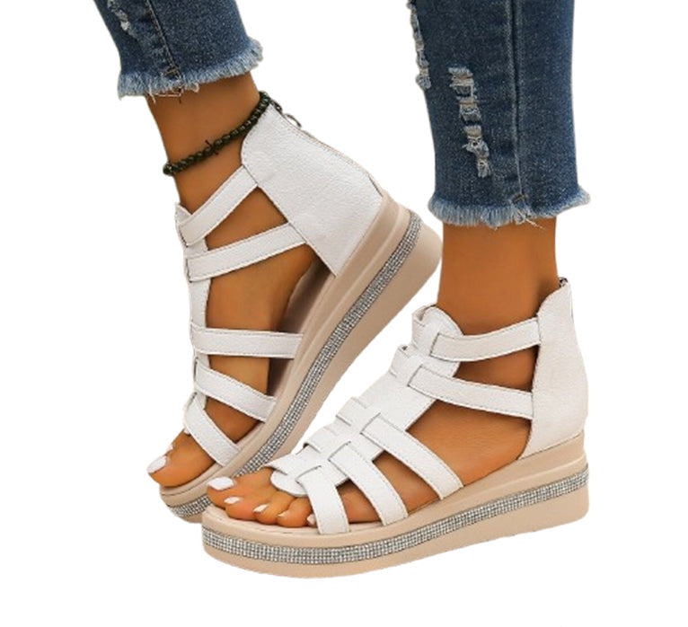 Tina | Sandales Plateforme Femme Détails Strass