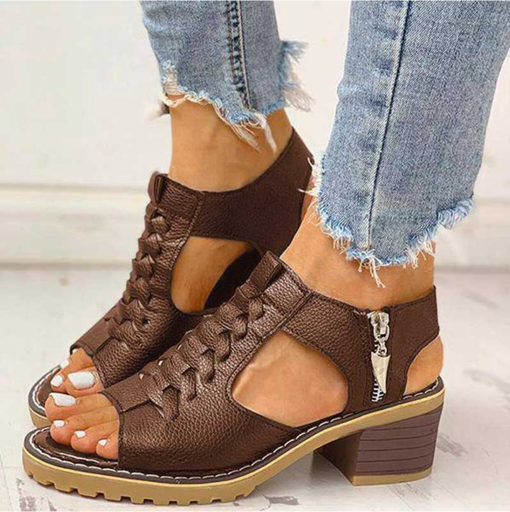 Gwenora | Sandales Femme Talon Carré Confortables