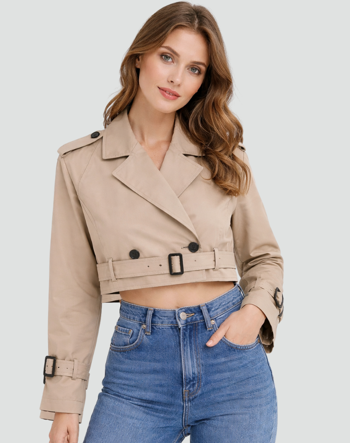 LUCIE - trench manteau court femme en coton