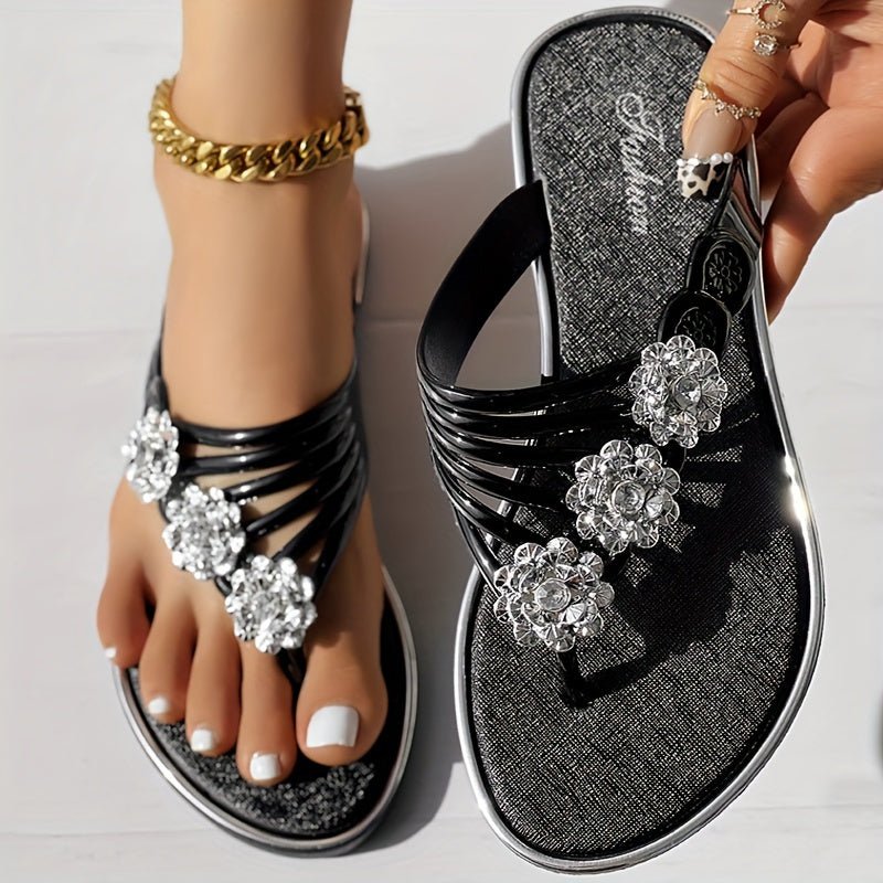 Olivia | Sandales Femme Motif Floral Strass