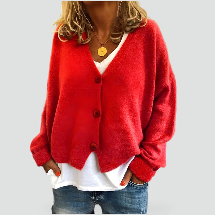 CÉLESTE - cardigan tricoté col V pour femme