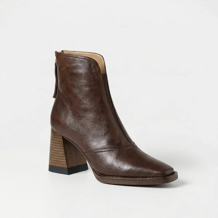 OMBELINE - bottines cuir à talon bloc pour femme