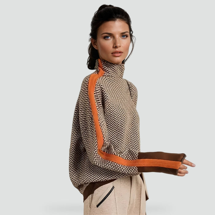 LÉA - pull à rayures contrastées pour femme