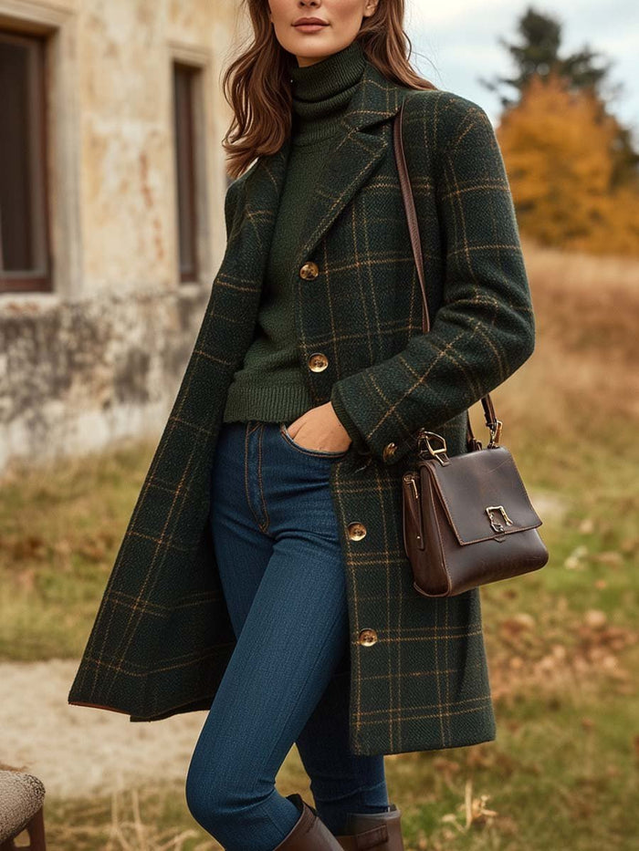 Clémentine, Manteau long à carreaux