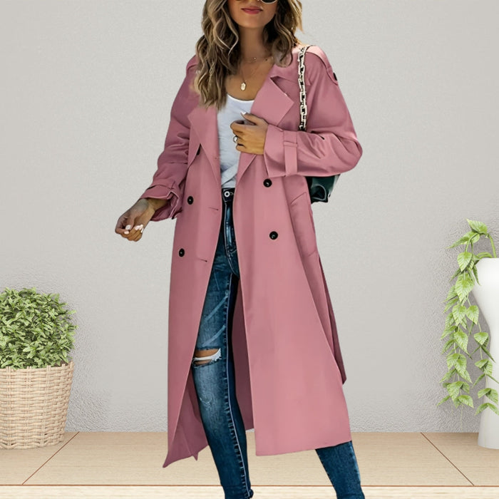 ORIANE - trench manteau long femme col à revers