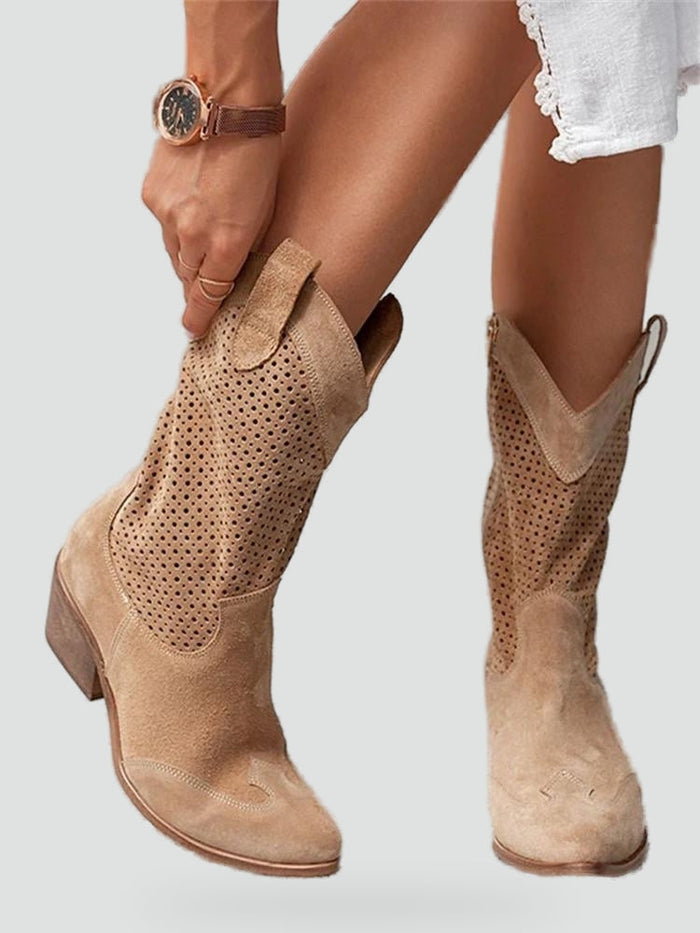 CLOTILDE - bottes perforées pour femme