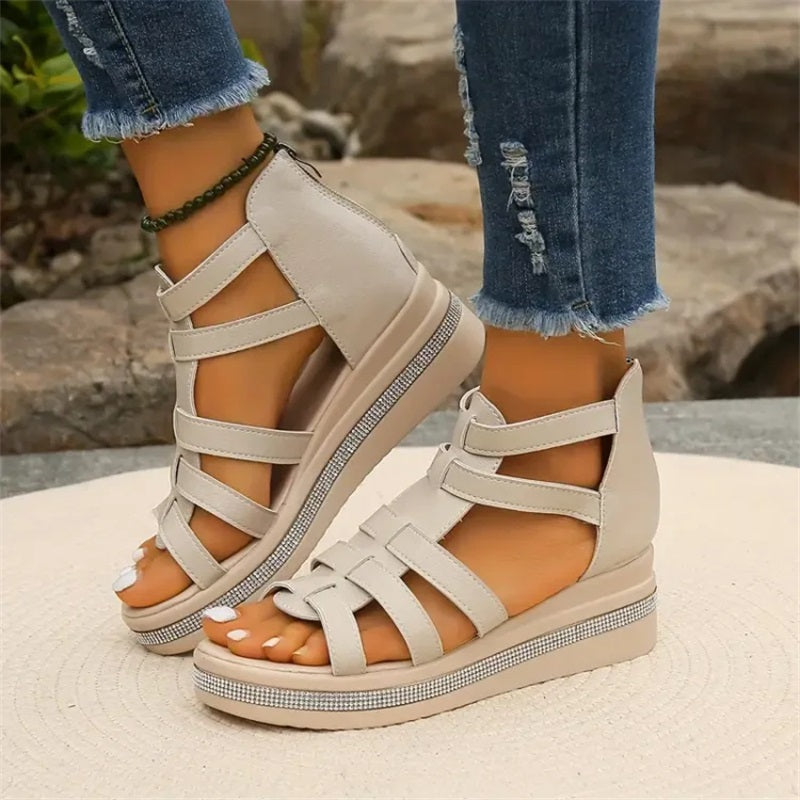 Tina | Sandales Plateforme Femme Détails Strass