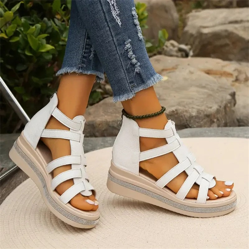 Tina | Sandales Plateforme Femme Détails Strass