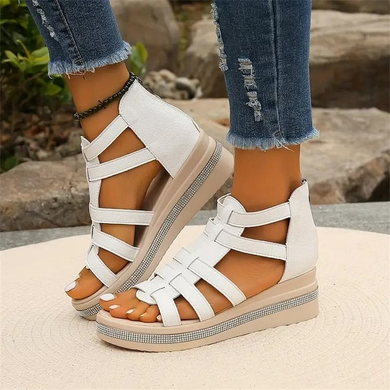Tina | Sandales Plateforme Femme Détails Strass