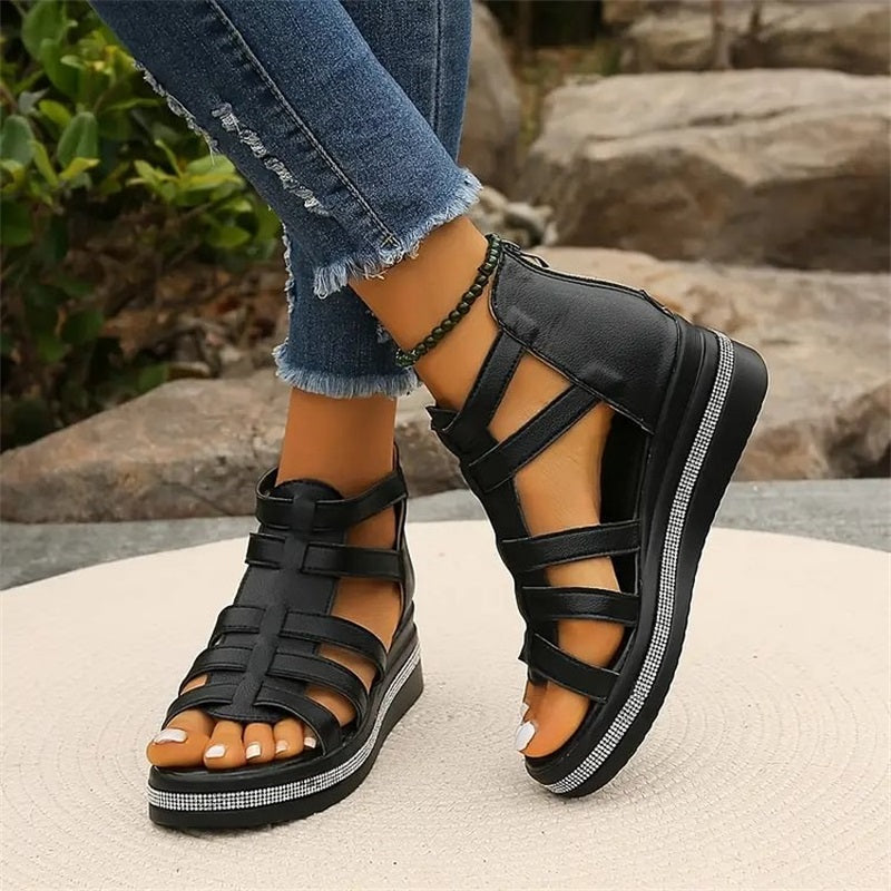 Tina | Sandales Plateforme Femme Détails Strass