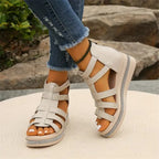 Amira | Sandales Compensées Femme Strass Confort