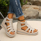 Amira | Sandales Compensées Femme Strass Confort