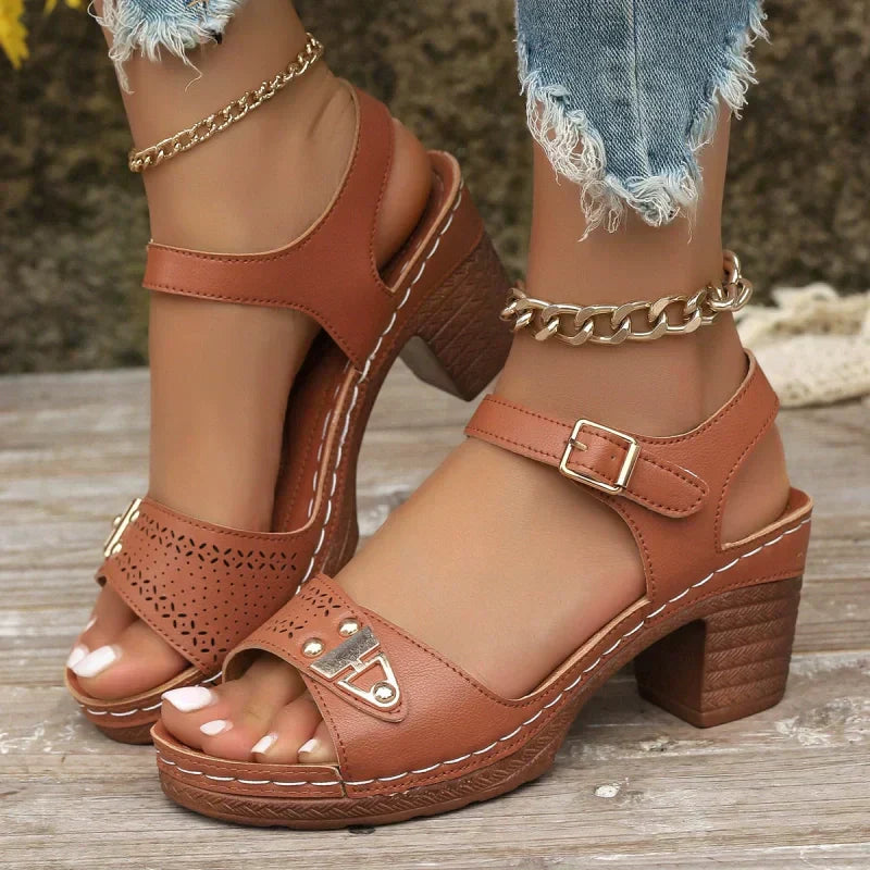 Odelia | Sandales Femme à Talon Confortables