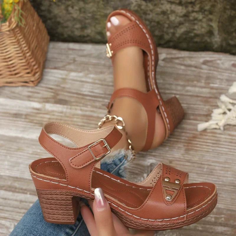 Odelia | Sandales Femme à Talon Confortables